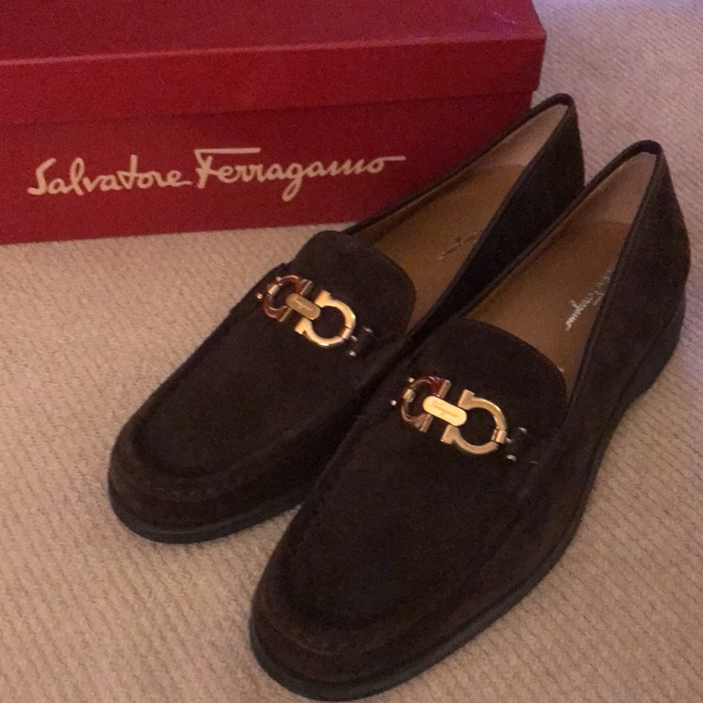 SOLD Salvatore Ferragamo Brown Suede Loafer